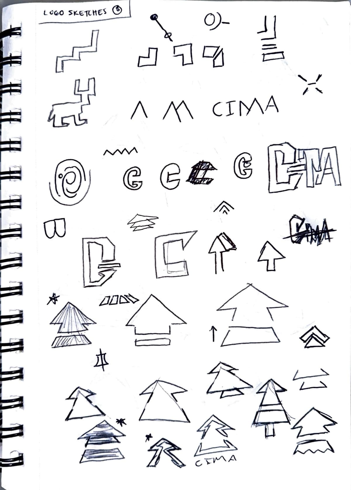logo sketches page one