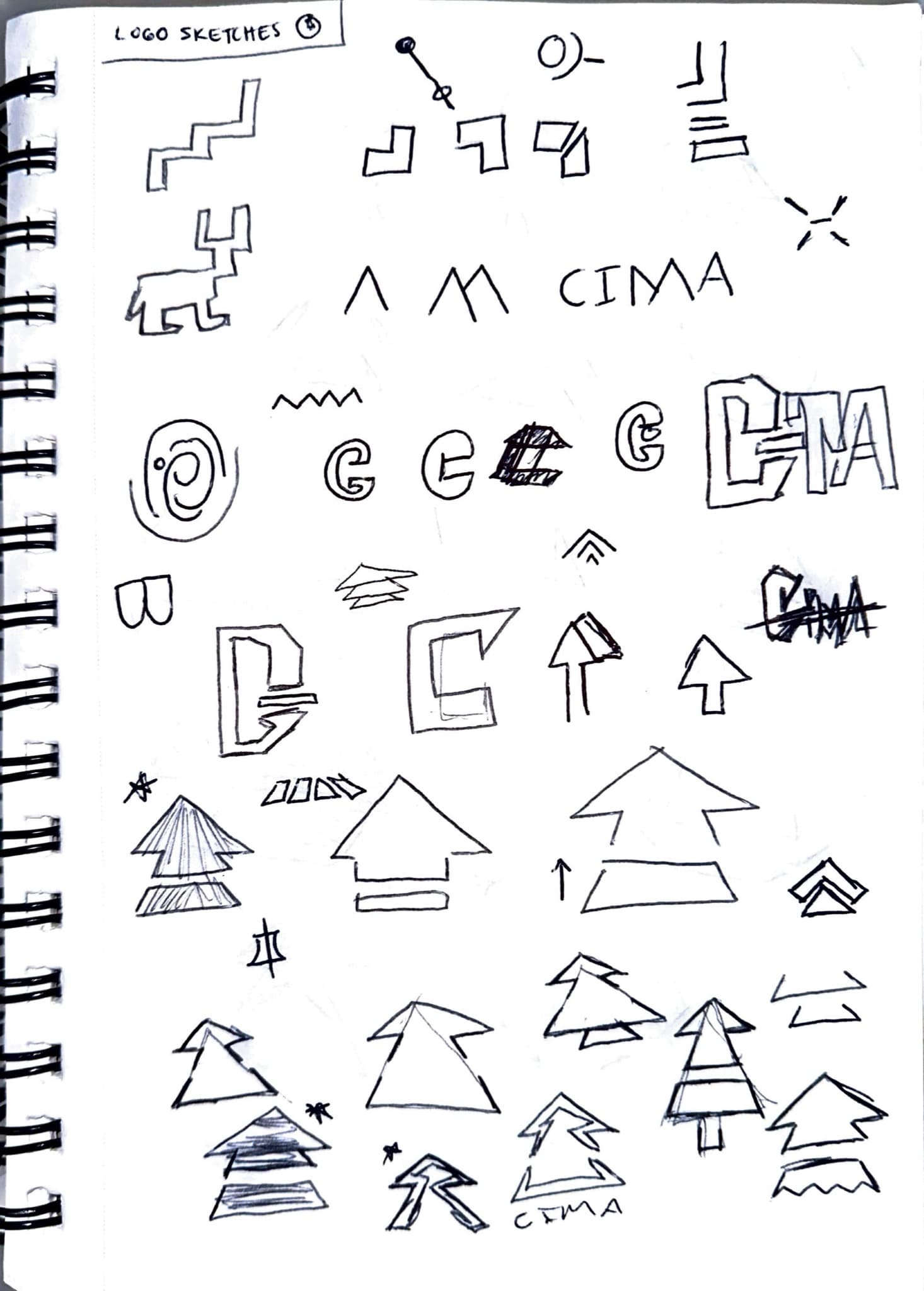 logo sketches page one