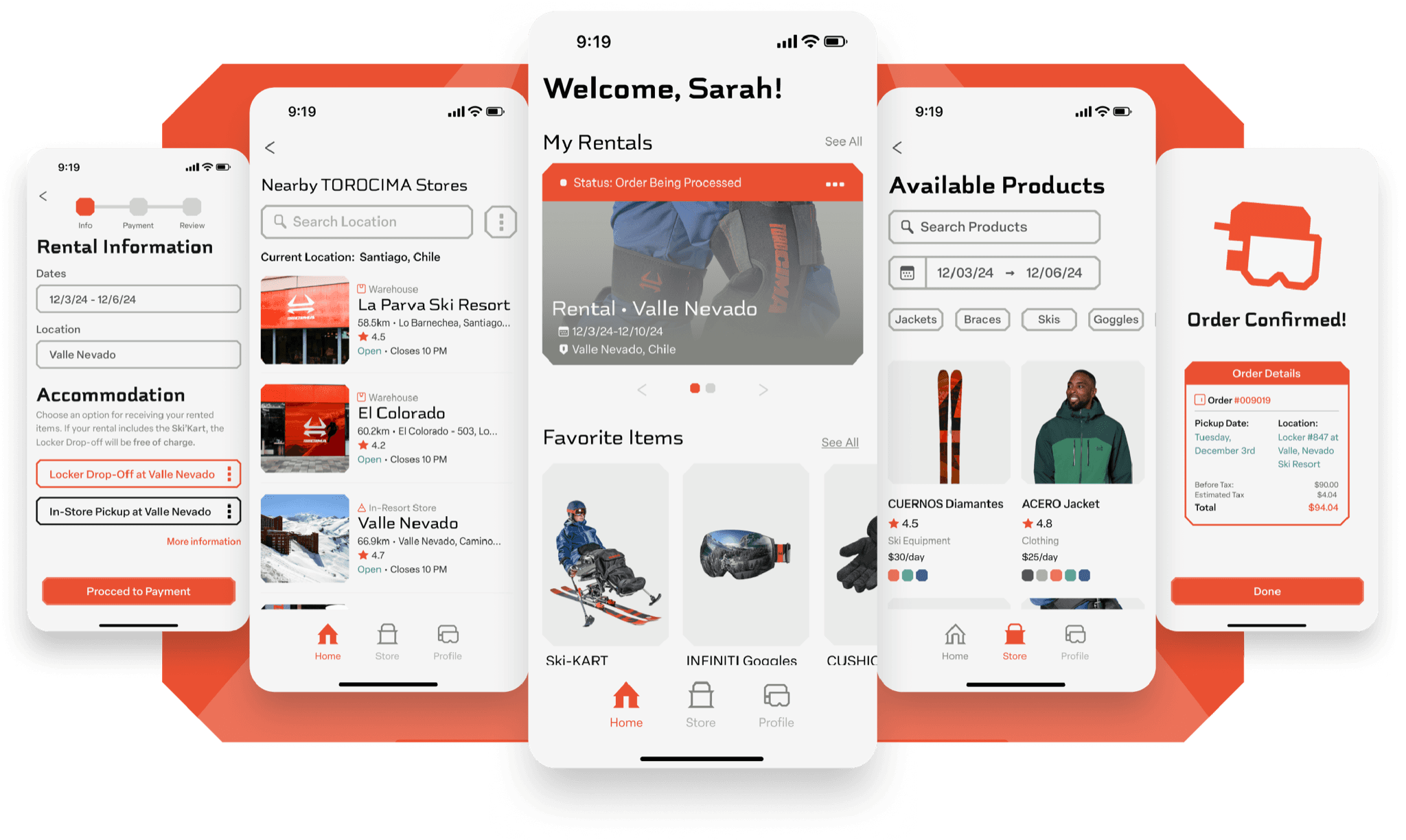 rental app mockup