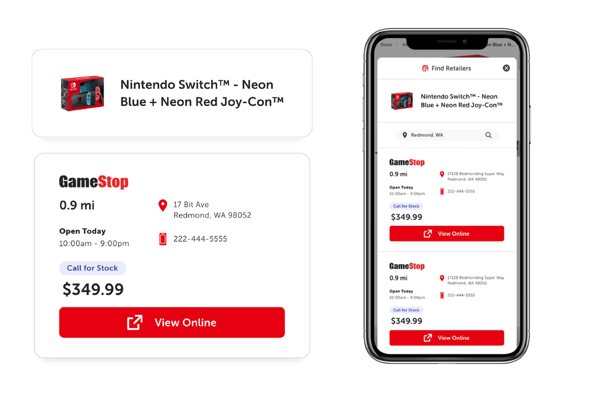 find retailers component after