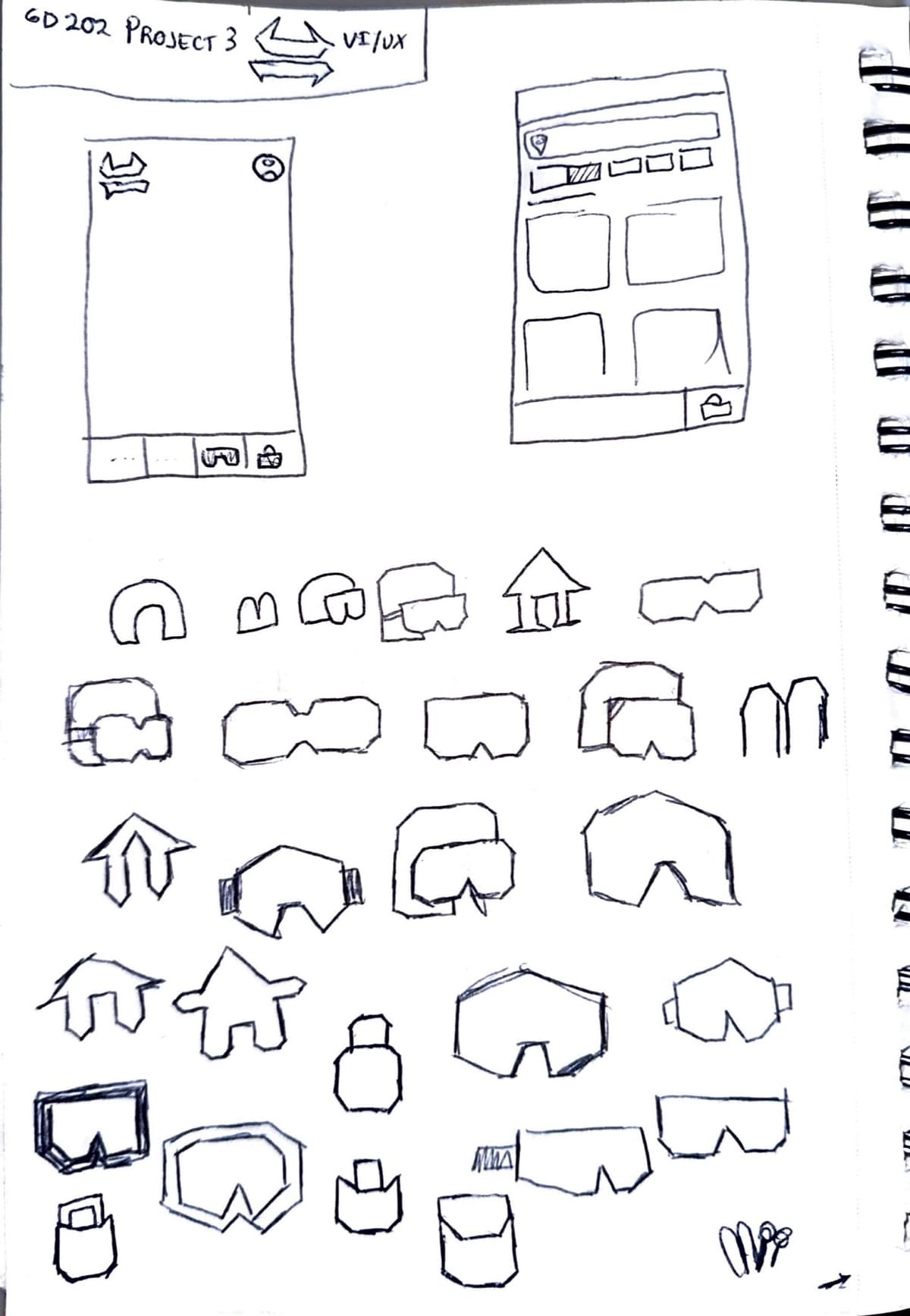 app wireframe sketches