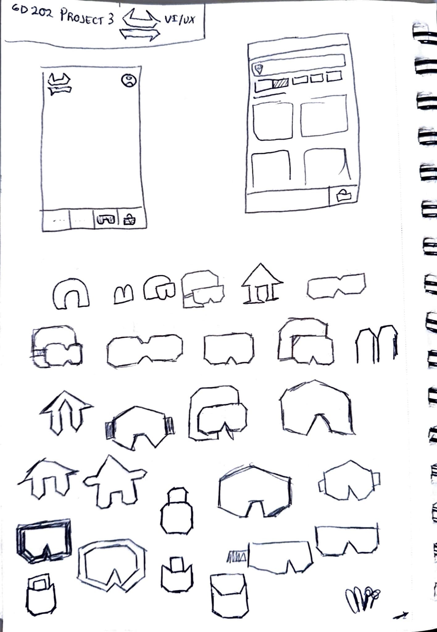 app wireframe sketches