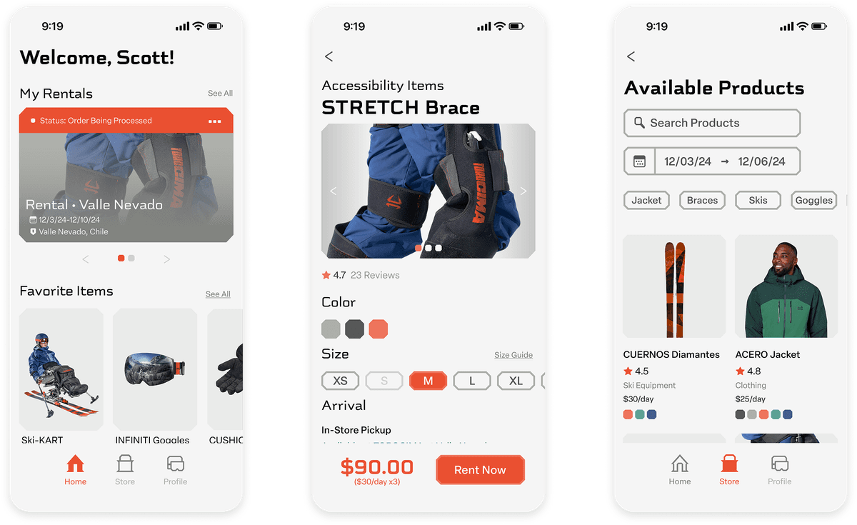 app screens mockup