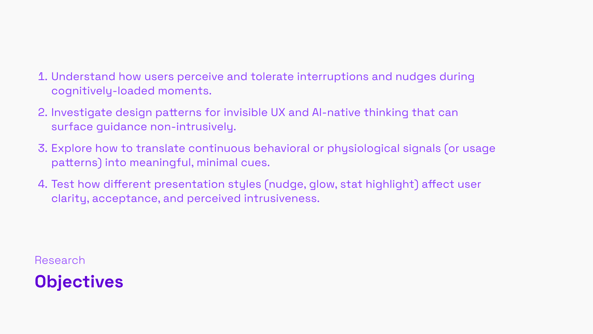 research objectives slide
