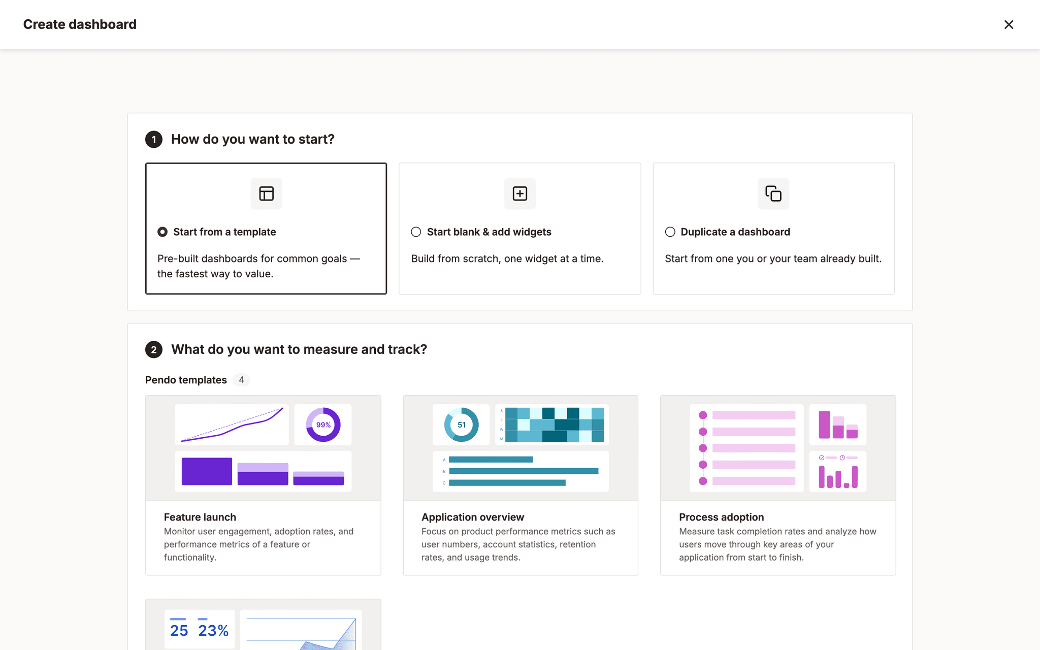 The Jarvis sandbox rendering the dashboard create flow at production fidelity, with real Prism template cards