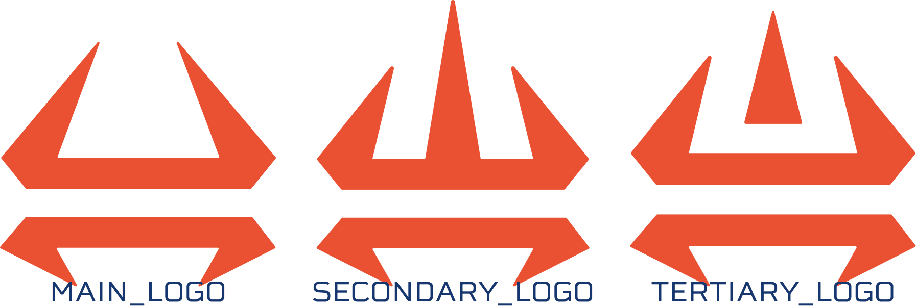 Three Torocima logo variations: the main logo with open horns, a secondary logo with a peak rising from the center, and a tertiary logo with a smaller peak inside the horns