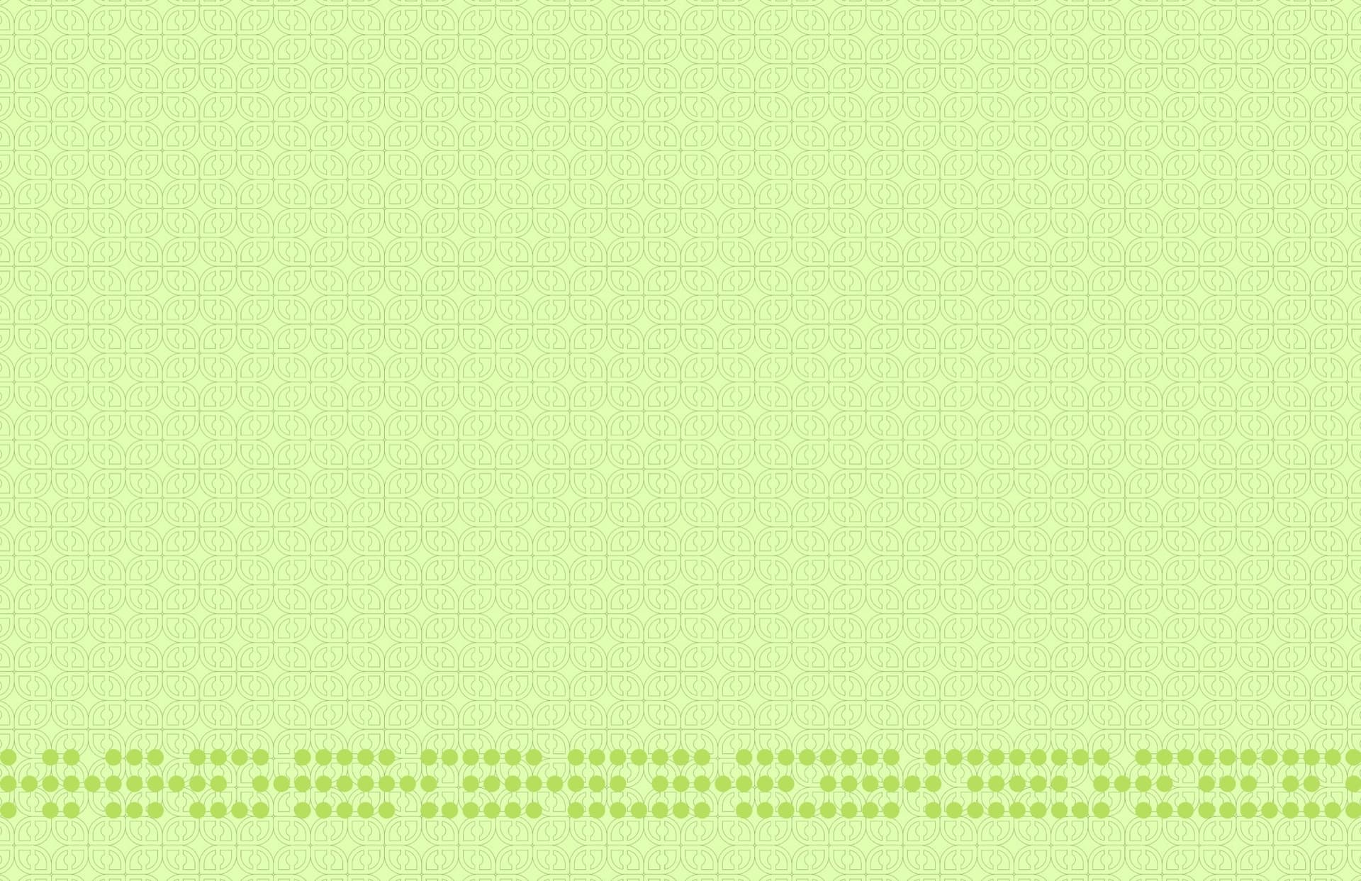 a full-bleed green O-mark tiling pattern with a row of the dot pattern along the bottom edge, closing the booklet