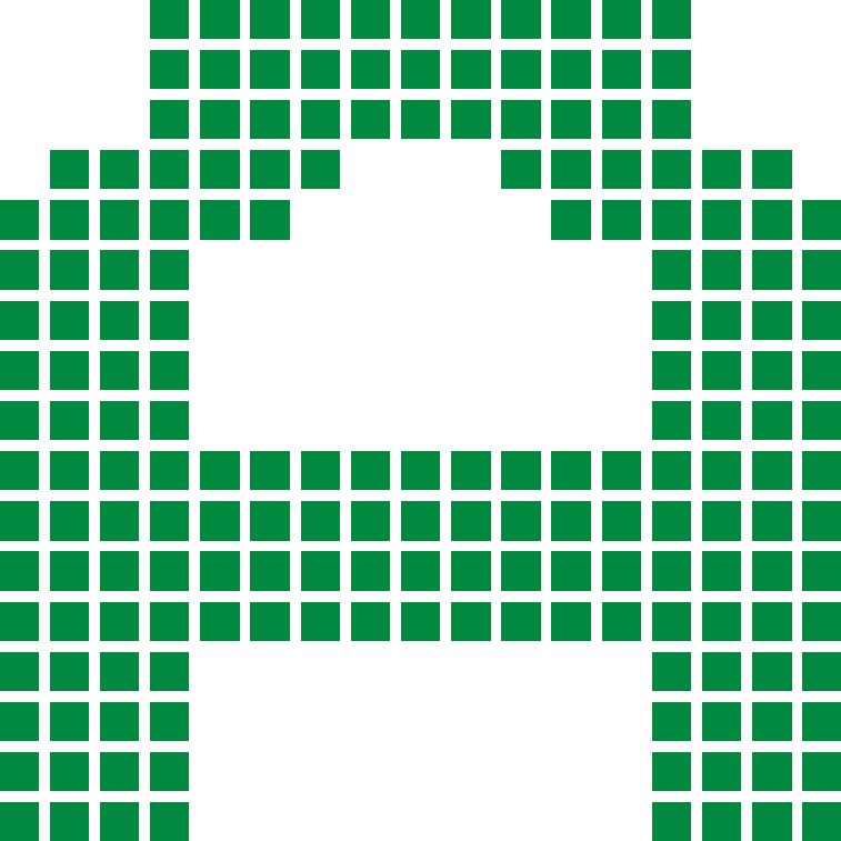 version one, the baseline, symmetric with a flat eleven-cell slab across the top and nothing marked